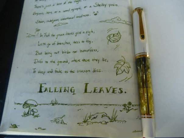 Written with a Pelikan M200 White Tortoise with a M/F steel nib.